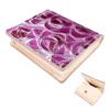 Genuine Leather Box-Shaped Coin Purse for Women, Slim Coin Case, Compact, High-Quality Leather with Rose Embossed Enamel, Stained Glass Rose Design,