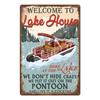 Lake House Posters Vintage Metal Tin Signs Decor Rustic Plaque Metal Plate Wall Art Decor for Living Room