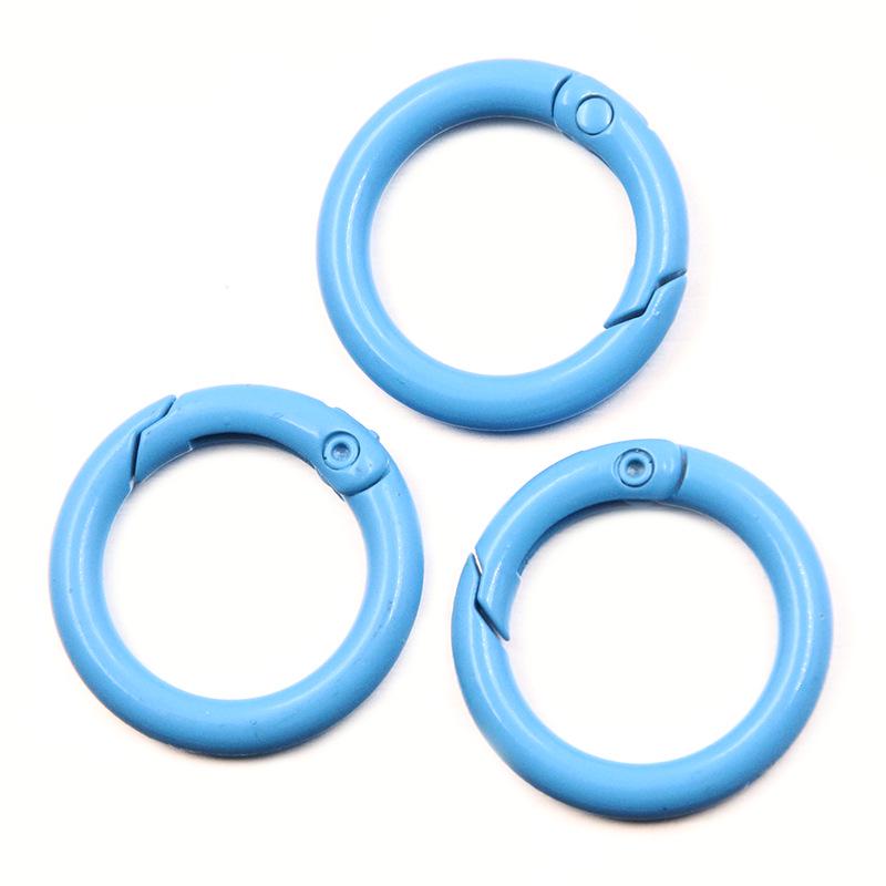 23mm DIY Metal Monochrome Spring Ring Keychain - 15 Colors
