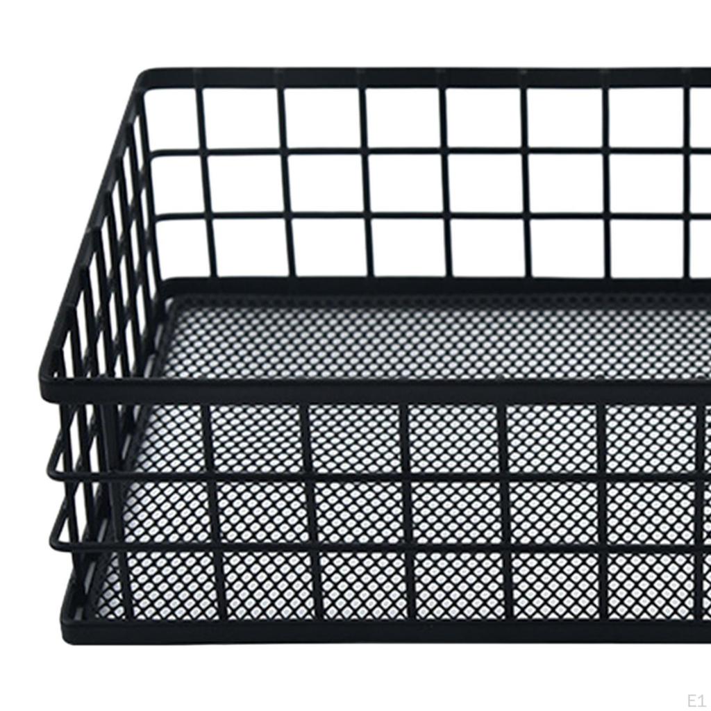 Desktop Iron Storage Basket, Metal Wire Fruit Basket,Multi Purpose for