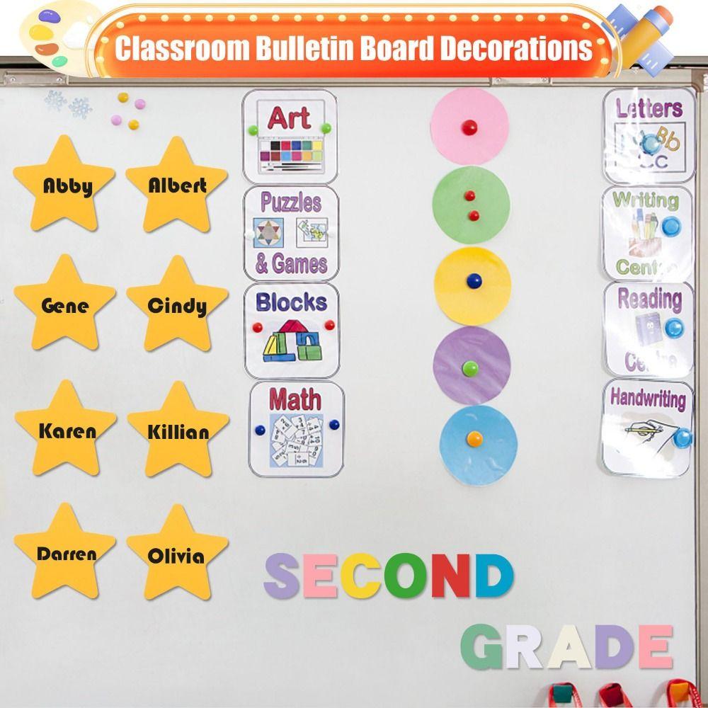 10 ks Zesílené Zlaté Hvězdy Výřezy DIY Oboustranné Papírové Hvězdy Dekorace do Třídy