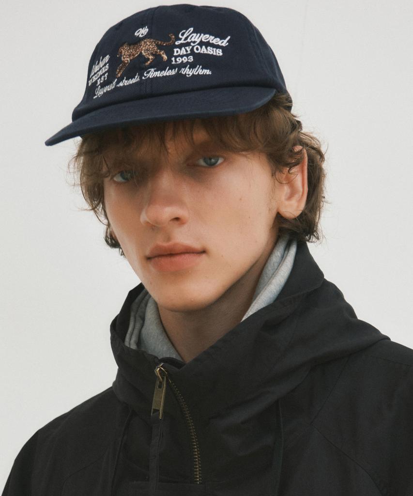 Wednesday Oasis Layered With Leopard Ball Cap_Navy(W25-Acc06)