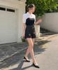 ROEM Bustier Matching Short Sleeve Blouse Rmblg25Nt5