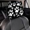 1 peça Automotivo Uso Geral [Patas de Cachorro Preto e Branco] Capa Protetora de Encosto de Cabeça Interior do Carro Capa Protetora de Encosto de Cabeça do Carro Presente de Natal