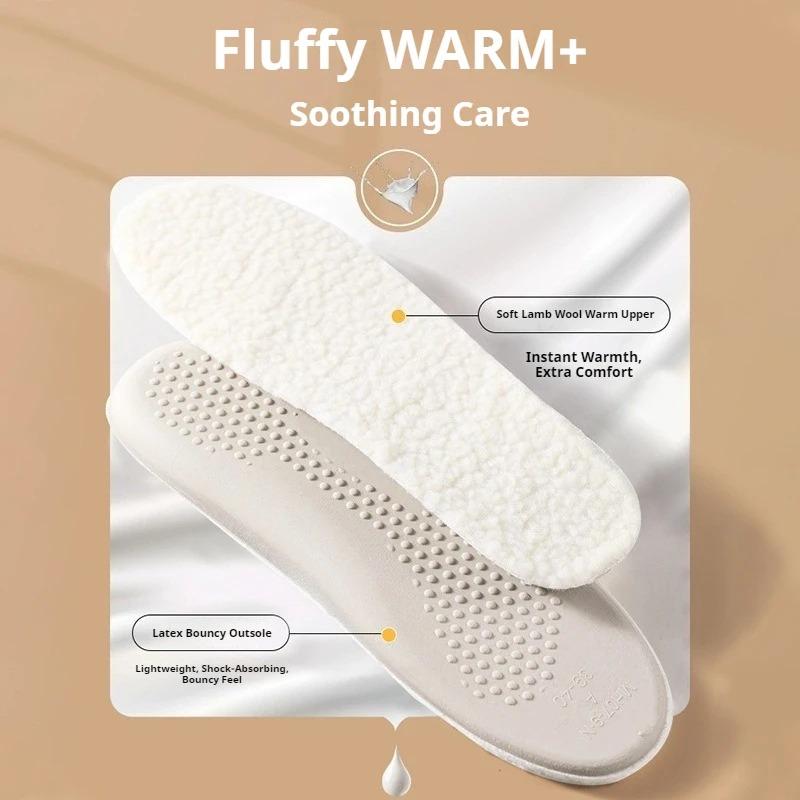 2/4Pcs Latex Thermal Insole Winter Warm Cotton Super Soft Long Station Anti Pain Sweat Absorption Shoes Self-heating Shoe Pads