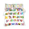 Alphabet Duvet Cover Set Letters Russian Quilt Cover for Teens Kids Bedding Cartoon Animal Planet