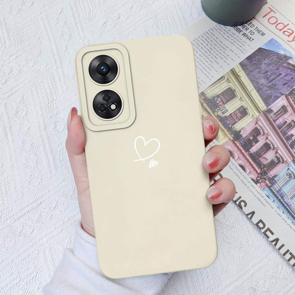 Per Custodia Telefono Oppo Reno 8T 8Z Cuore Amore Protezione Fotocamera Morbido Silicone Liquido Copertura Posteriore Per OPPO Reno8T 4G 5G 8 Lite Guscio