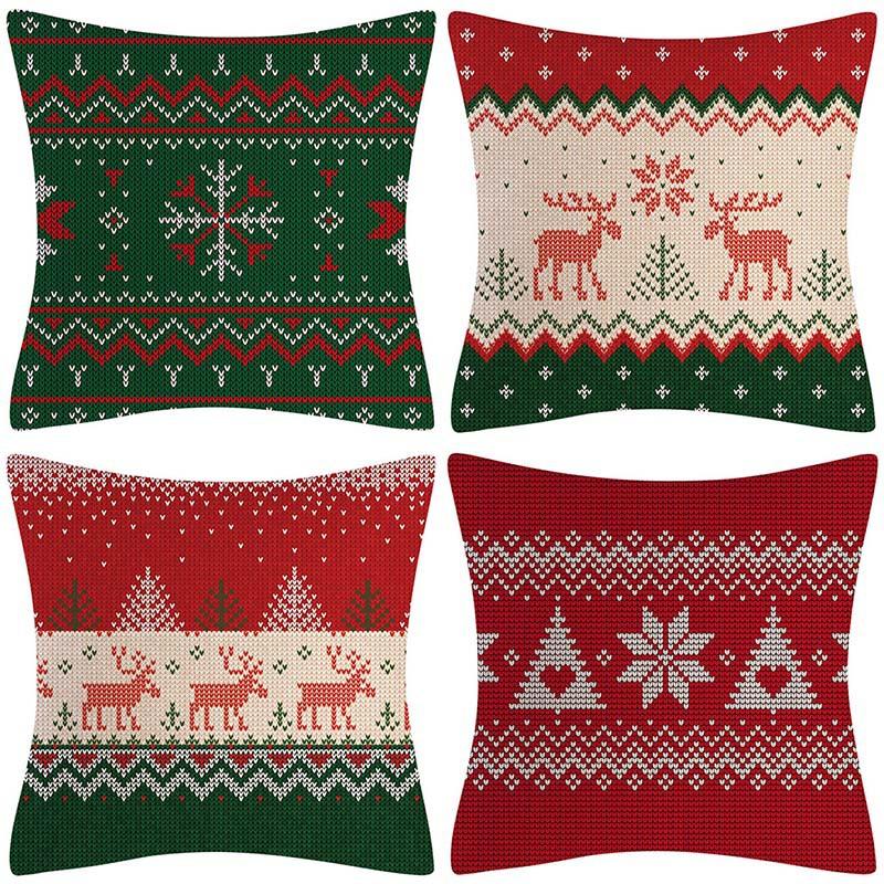 Christmas Pillowcase Combination Multi-patterned Cushion Party Festive Sofa Living Room Pillowcase Pillowcase