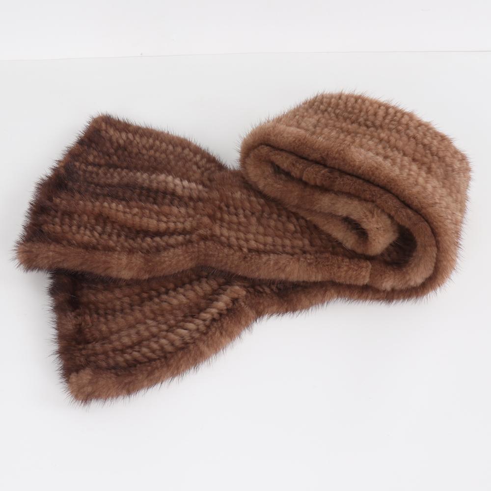 Hot Sale Winter Women Warm Knitted Real Mink Fur Scarf Natural Luxury Mink Fur Shawl Lady Long Style Real Mink Fur Scarves