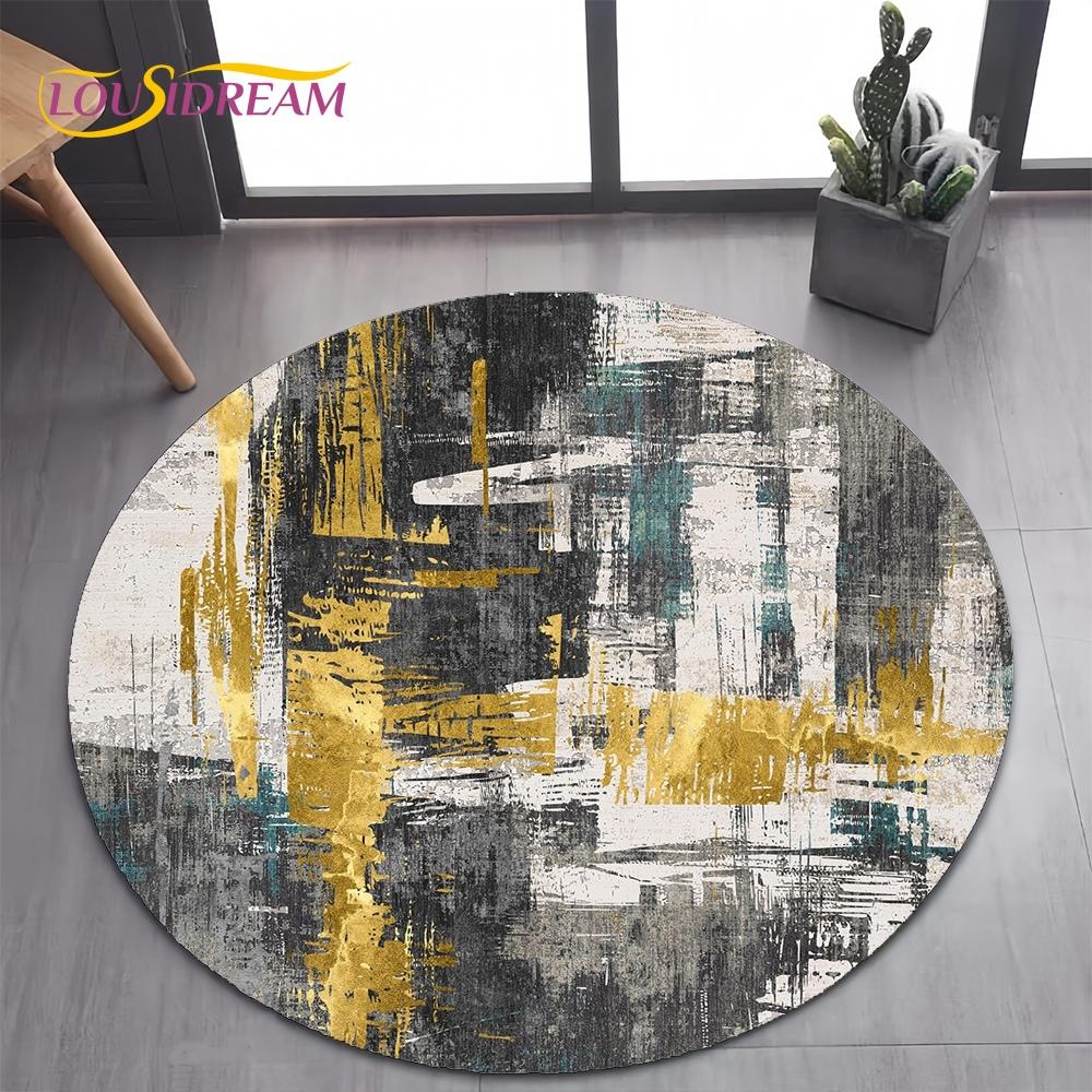 26 Style New Bohemian Abstract Modern Art Geometry Art Round Carpet Rug for Bedroom Living Room Decoration,pet Decor Floor Mat