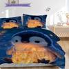 Pinguinmuster Bettwäsche Steppdecke Set Bettbezug Kissenbezug Heimdekoration Geburtstagsgeschenk (1 Bettbezug + 2 Kissenbezüge, ohne Füllung)