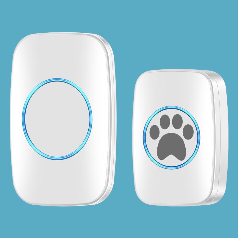 Wireless Smart Pet Doorbell for One-to-One Dog Training EU Plug - White