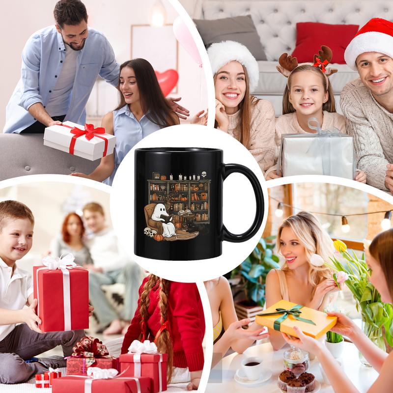 Halloween Ceramic Coffee Cup 400ml Ghost Decoration Cup Medium Capacity Spooky Tea Cup Suitable for Milk Tea and Coffee
