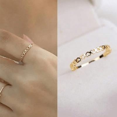 1 pezzo Anello Elegante a Forma di Cuore, Anello Vuoto a Forma di Cuore, Gioielli di Moda da Donna