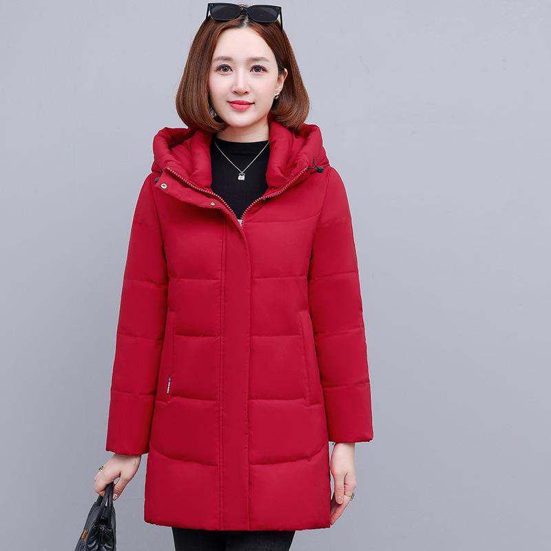 Women's Mid-Length 2025 Winter White Duck Down Jacket - High-end Korean Style, Slimming, Thickened Coat