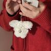 Cute Heart Plush Rabbit Keychain Pendant Lovely Plush Hanging Decorations Keyring Charm for Purse Bag Backpack Handbag