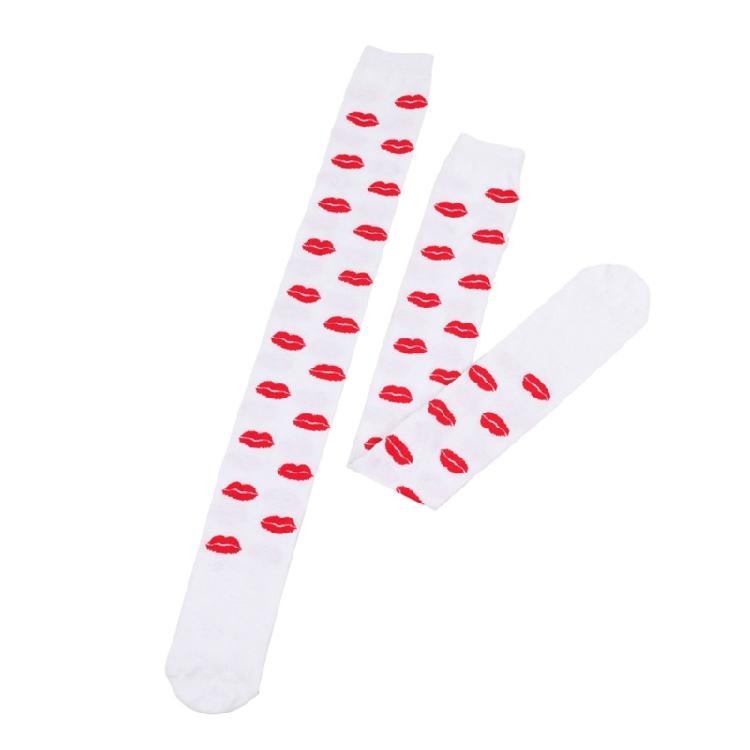 Valentines Day Over Knee Thigh High Stocking Cute Lip Heart Pattern Long Socks