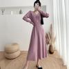 Spring & Autumn 2024 Slim Fit Knitted Midi Sweater Dress
