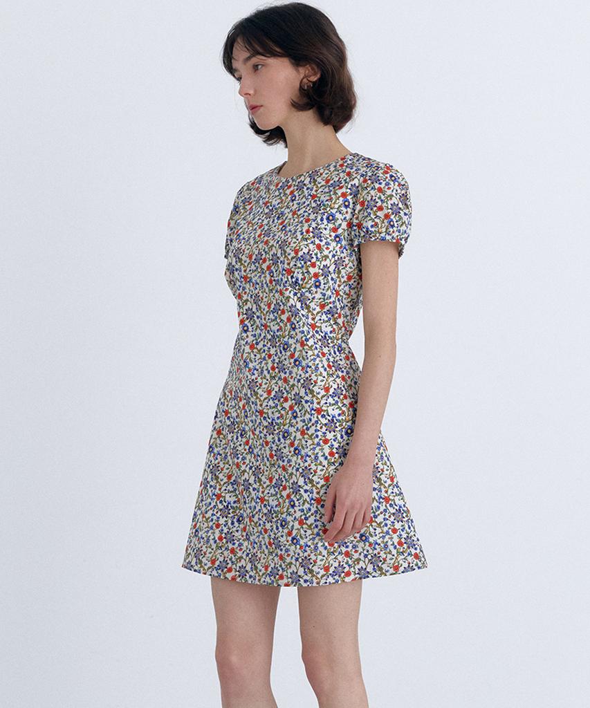 Cloet Antique Floral Mini Dress + Multi-Floral