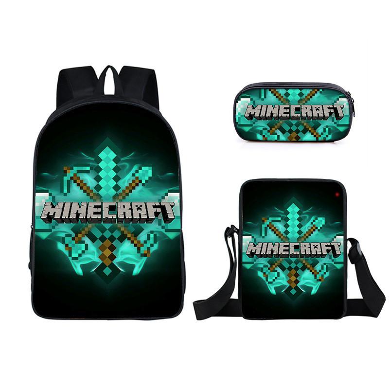 Minecraft Cartoon Game Character Printed Children Large Capacity Backpack