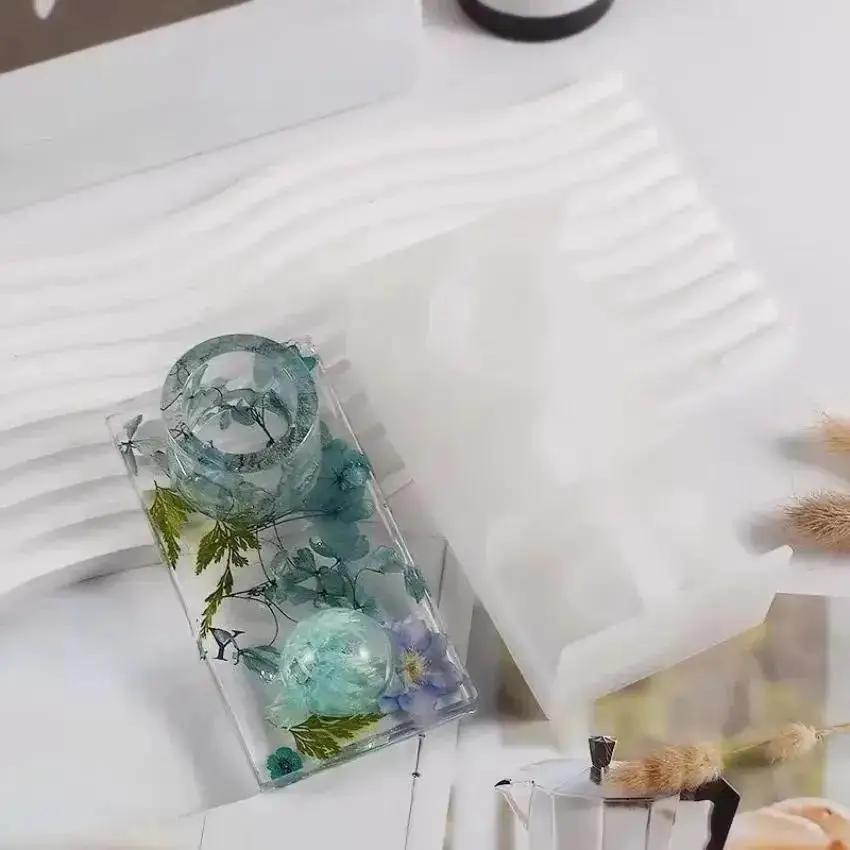 1Pcs Silicone Mold For DIY Incense Insert Tray Candlestick Concrete Cement Mould Match Holder Plaster Resin Molds Supplies