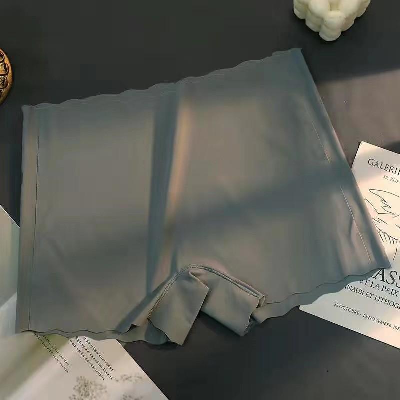 Women's Breathable Seamless Safety Pants, Mid-Waist, Pure Cotton Crotch, Korean Style, Solid Color, Anti-Exposure Underwear.