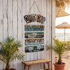 Wood Flip Flop Beach Sign, Hanging Coastal Welcome Door Sign, Vintage Rustic Farmhouse Wall Plaque for Front Door, Porch, Balcony, Summer Decor
