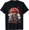 Samurai Katze T-Shirt Katze in Rüstung Tee