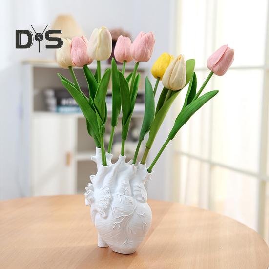 Herzförmige Blumenvase, menschliche Herzorgelform, Kunstharzvase, Tischdekor, Blumenhalter für Zuhause, Büro, Schreibtisch, Wohnzimmer
