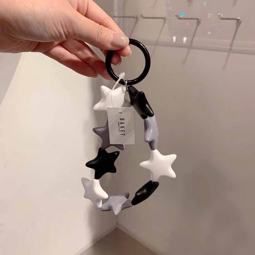 Silicone Star Pendant Room Adornments Elegant Keychain Charm Keyrings Versatile Decoration for Home and Office Spaces