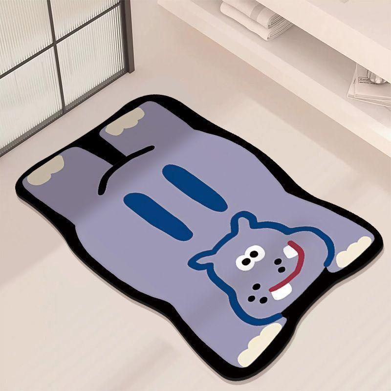 Badezimmerbodenmatte, saugfähiges Diatomeenkissen, Badezimmer-WC, Haushaltstür, rutschfeste schnell trocknende Fußmatte, Teppich