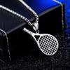 Sporty Style Tennis Racket Pendant Necklace For Women Men Copper Color Stainless Steel Chain INS New Hip Hop Rock Jewelry Gifts