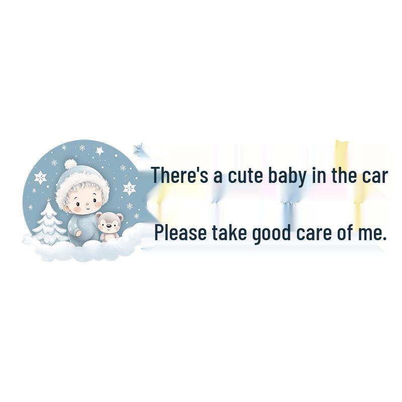 Cute Baby on Board: Reflective Waterproof Car Sticker