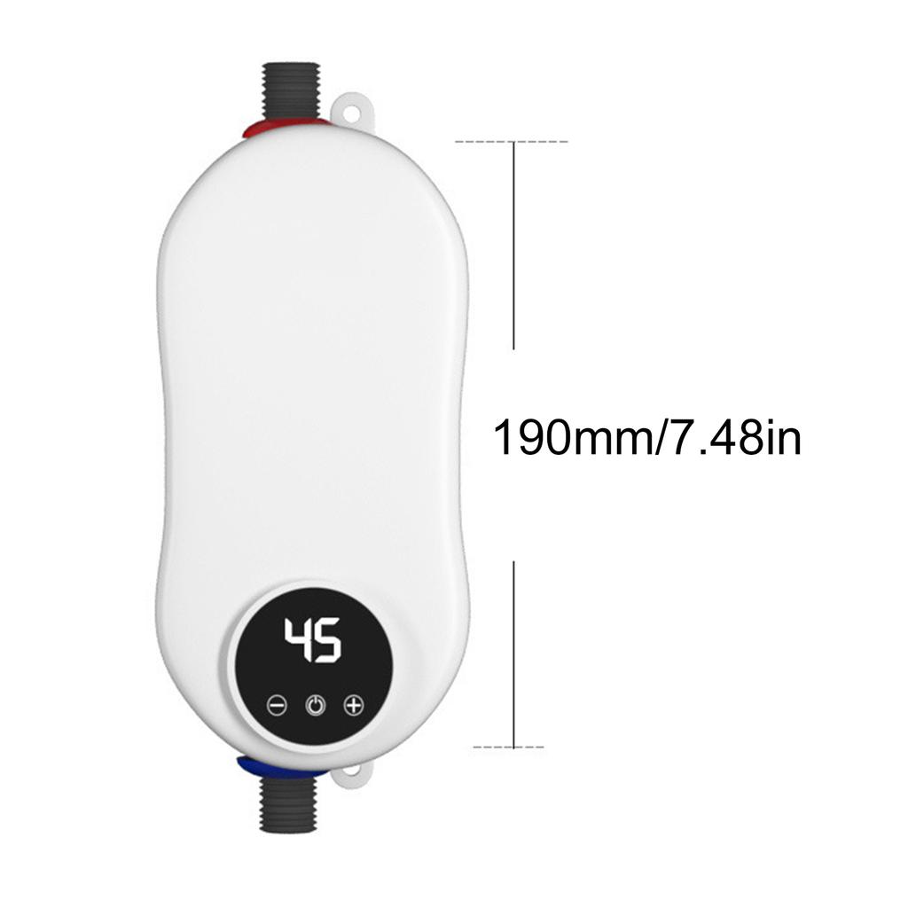 Mini Tankless Water Heater Instant 5500W Electric Water Heater with LED Touch Screen Temperature Control 30 55 degrees