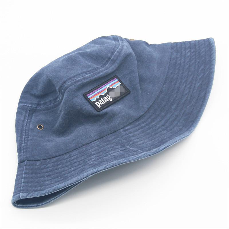 Bavlněný klobouk typu bucket hat s vyšívanými písmeny pro ochranu před sluncem a pro volný čas