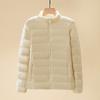 New light and thin stand-up collar down jacket women's short light and large size slim white duck down autumn and winter jacket
