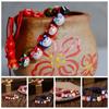 Handmade Cat Bead Bracelet Chinese Style Red String Hand Rope Ceramic Maneki Neko Bracelet  Girls