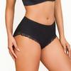 FINETOO 3Pcs/Set Women's Cotton Patchwork Lace Underwear Solid Color High Rise Ribbed Underpants Soft Breathable Panties Female Lingerie