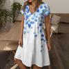 Women's Fashion Summer Casual Short Sleeve Floral Print Dresses