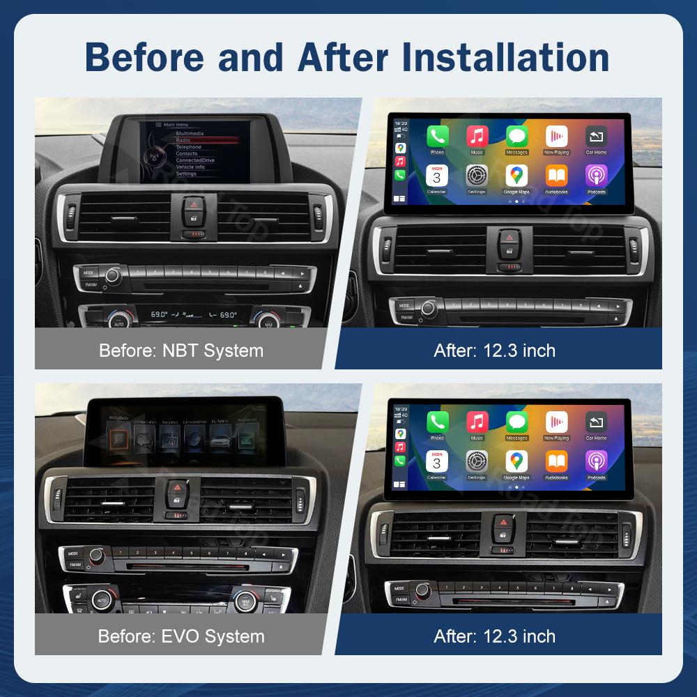 Schermo Multimediale Linux RoadTop 12.3 Wireless CarPlay Android Auto per BMW Serie 1 2 F20 F21 F22 F23 F45 F46 NBT EVO 2012-2018