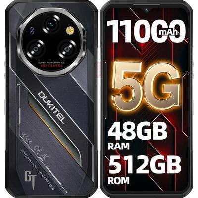 Unbreakable 5G Mobile Phone OUKITEL WP62 48+512GB 6.6" Unbreakable Smartphone Android 15 11000mAh 108MP Dual SIM/NFC/GPS Black