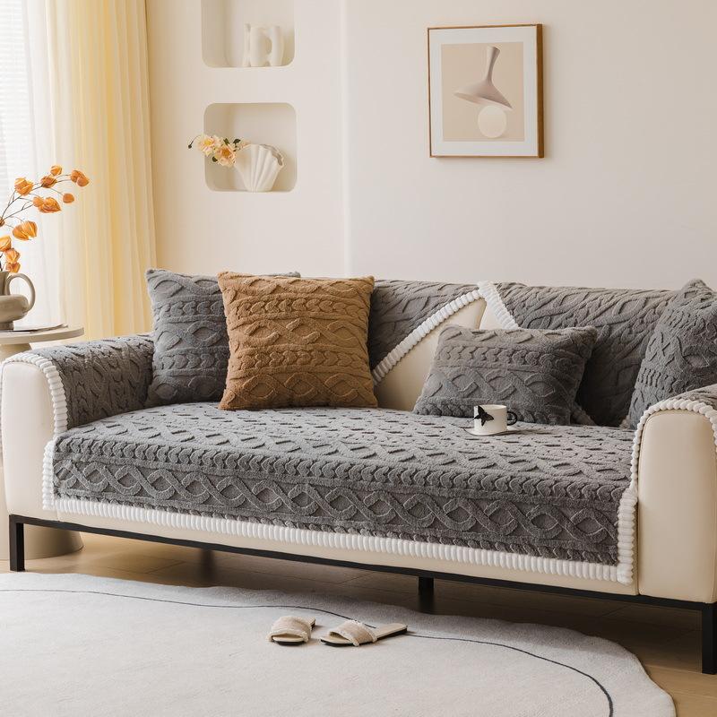 Plush Thickened Sofa Cushion Autumn And Winter New  High-End Non-Slip Sofa Cover Four-Season Universal Sofa Cover