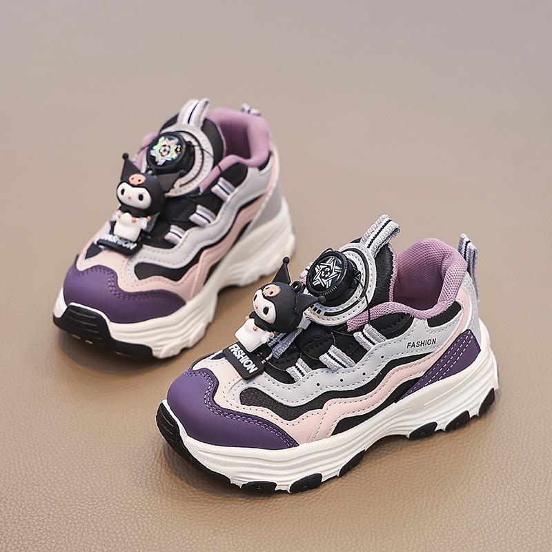 Spring and Autumn New Running Girls Fashionable Versatile Cartoon Comfortable Soft Sole Sports Shoes