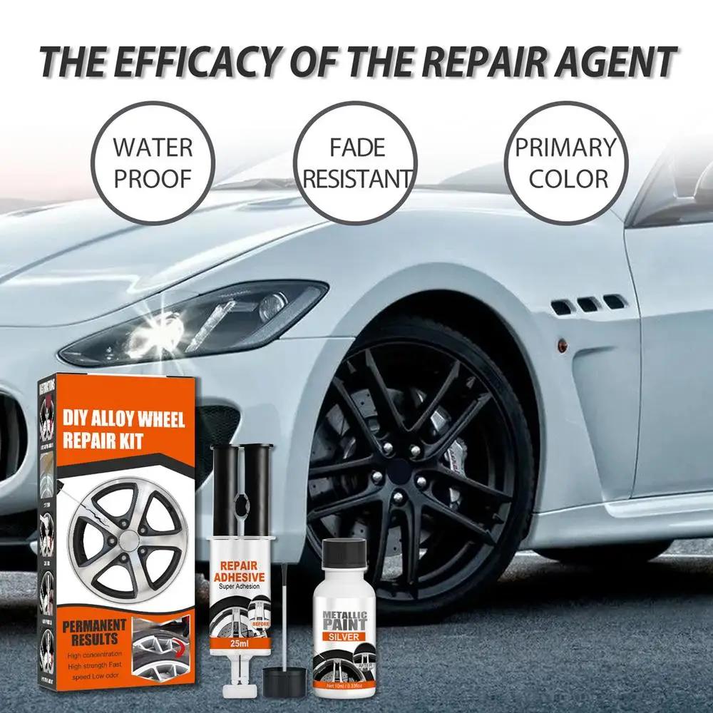 DIY Alloy Wheel Repair Kit Wheel Scratch Repair Kit Wheel Scratch Repair Kit For Damage To Alloy And Steel Wheels Auto Rim Dent