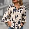 Camisas estampadas de manga larga de otoño para mujer, Blusas con cuello vuelto a la moda, camisas holgadas informales para mujer, Blusas elegantes para mujer 29456