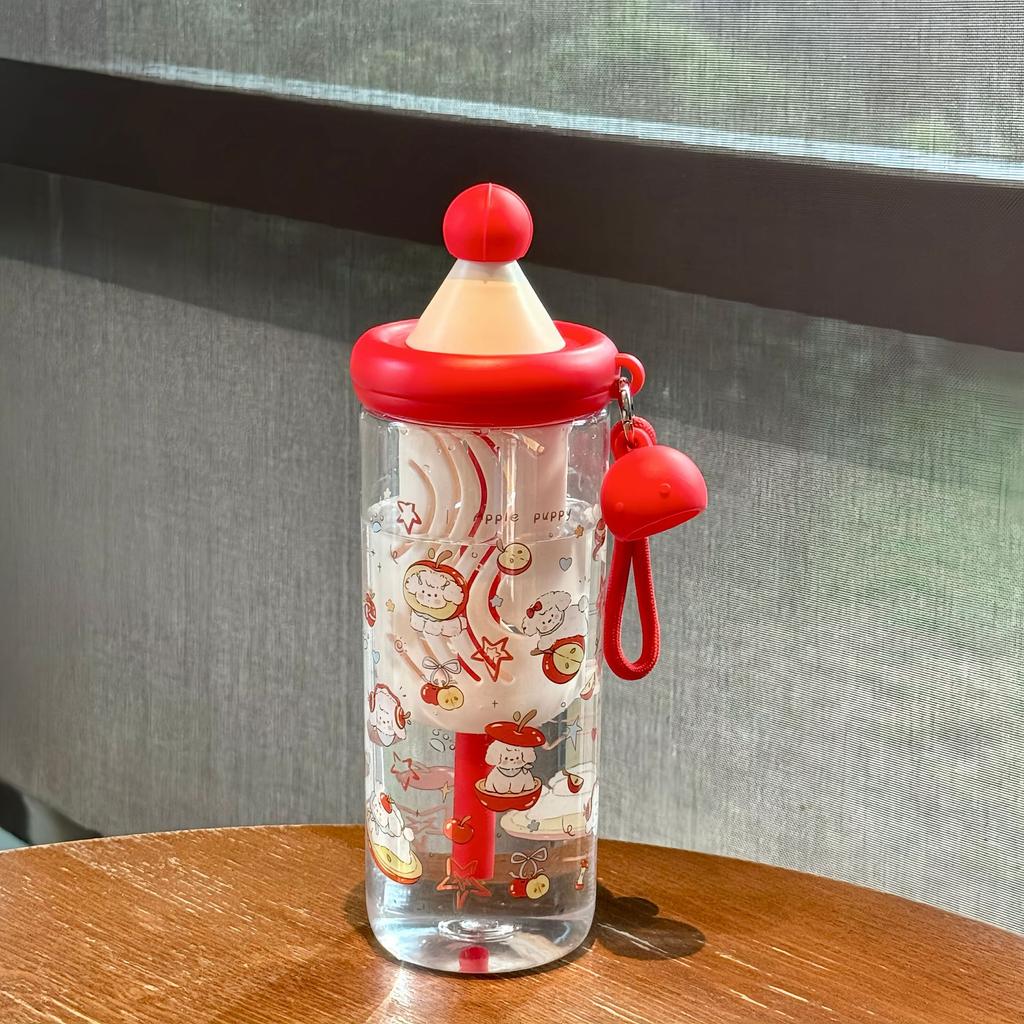 Water bottle water cup girls high value plastic cup creative cute summer water cup large capacity straw cup food grade PC material