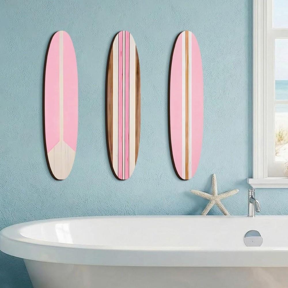 3PCS Ocean Surfboard Wall Hanging Hawaiian Style Beach Surfboard Sign Festival Decor
