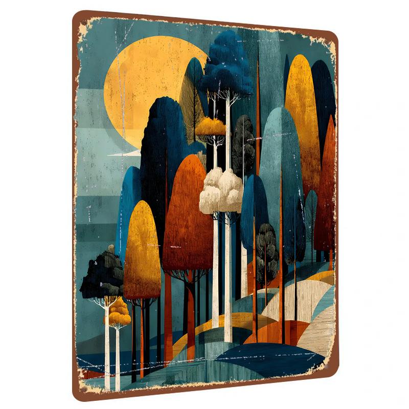 Modern Abstract Landscape Metal Wall Art Living RoomDecorative Painting Home Decor 20X30CM