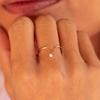 Trustdavis Real 925 Silver Fashion and Elegant Zircon Open Chain Ring for Women Daily Wear Jewelry Gift DS4832