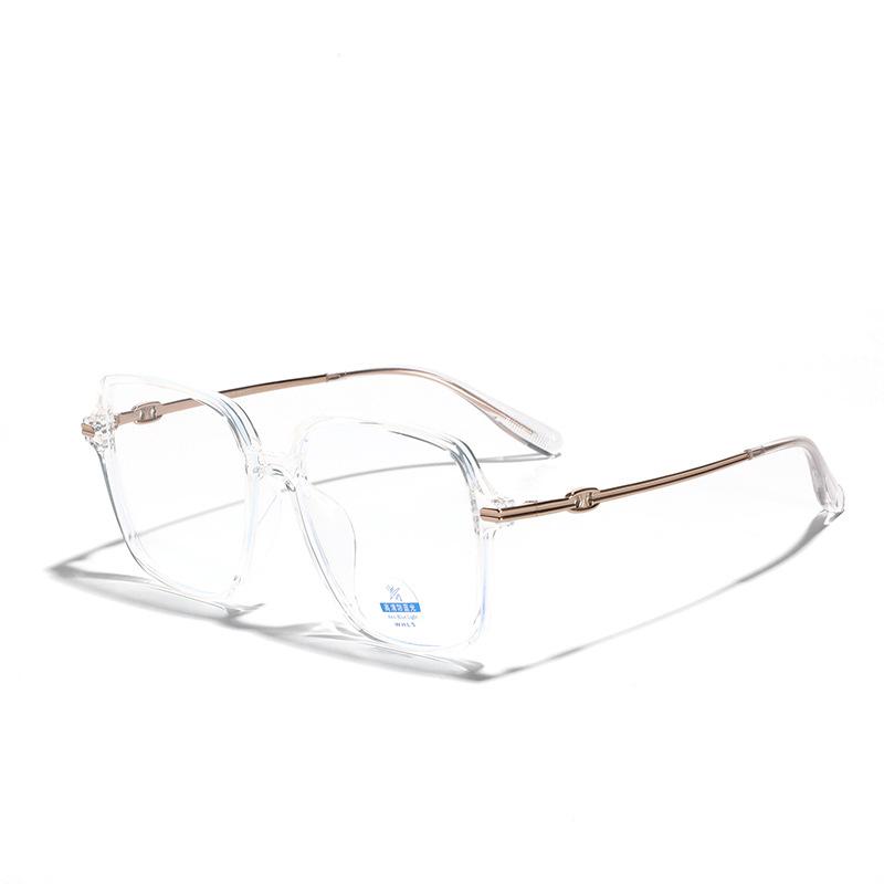 Large Frame Glasses Frame Men, Metal Titanium Frame Tr90 Can Be Matched With Myopia Frame Flat Mirror Women